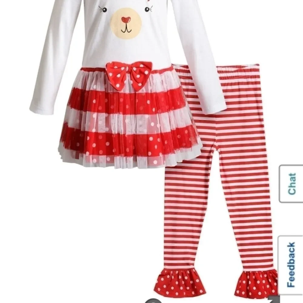 *NEW* GIRLS' SZ 4 REINDEER 2PC DRESS\LEGGING OUTFT